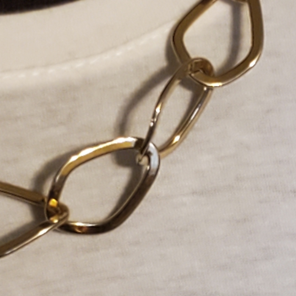 Etienne Aigner goldtone bold link chain necklace 18 1/2 to 22 inches - Picture 6 of 8